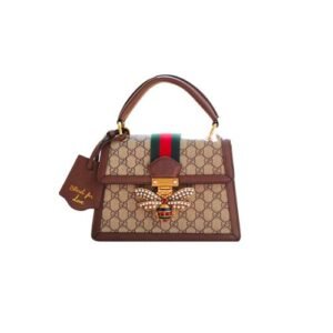 Gucci Queen Margaret Gg Small Top Handle Bag Brown 25.5Cm