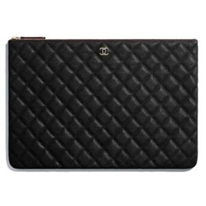 Chanel Pouch Classic Black Leather Clutch A82545